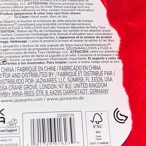 NWT Squishmallows FuzzAMallows Soft Plush 12 inch Fuzzy DANTE The Red Devil - Picture 5 of 5